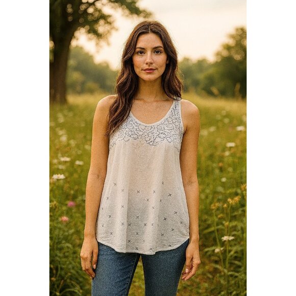 Johnny Was Women’s Ivory S Artisanal Core Cottage Boho Chic Rayon Summer Top - Picture 2 of 14